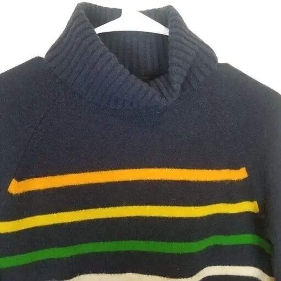J. Crew Womens Wool Alpaca Striped Rainbow Sweater Sz XS Relaxed Preppy Classic - Picture 3 of 10
